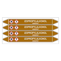 Značení potrubí, izopropylalkohol,4 ks, 250 × 26 mm